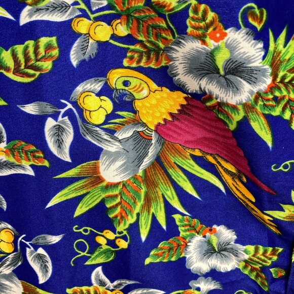 Island Shirtworks Men's Shirt, Size Large, Hawaiian Tropical Birds White Lotus - Picture 4 of 9